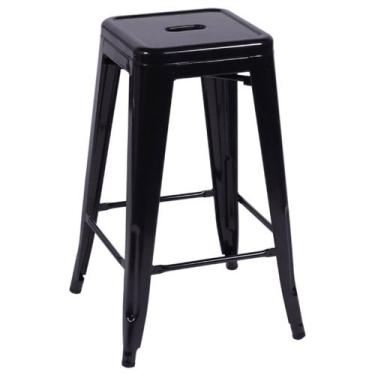 Imagem de Banqueta Tolix Francesinha 75Cm - Tatu Bola Móveis, Preta