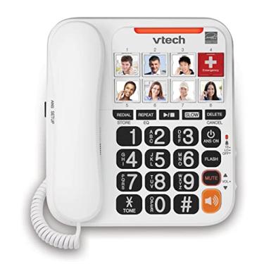 Imagem de VTECH SN1127 Amplified Corded Answering System. 8 Photo Speed Dial, 90dB Ringer Volume, Big High-Contrast buttons, Audio Booster(+40db), Visual Ringer. Perfect for Seniors, Visually & Hearing Impaired