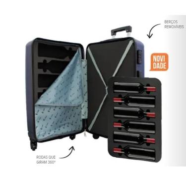 Imagem de Mala Para Transporte De Vinhos Suporta 12 Garrafas
