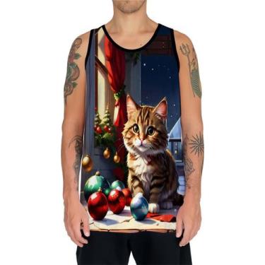 Imagem de Camiseta Regata Tshirt Natal Festas Gato Gatinho Fofo Neve 2 - Enjoy S
