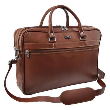 Imagem de Bolsa Executiva CALEB em Couro Galvani, Marrom pinhão