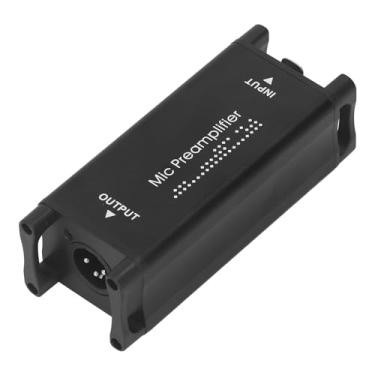Imagem de Pré-Amplificador de Microfone, Amplificador Sem Perdas de Baixo Ruído de 25db Amplificador de Ganho de Microfone Dinâmico 1 Em 1 Saída, Conector XLR Macho e Fêmea de 3 Pinos para