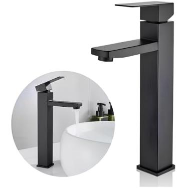 Imagem de Torneira Banheiro Lavabo Monocomando Bica Alta Metal Inox Preto Brinovar