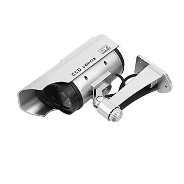 Imagem de Câmera de Segurança Falsa Falsa, Câmera de Vigilância Simulada Plástica Com Noite Piscando para Lojas de Escritório Em Casa