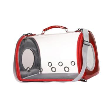 Imagem de ＡＷＨＡＯ Bolsa de transporte de transportador de gato bolsa de ombro bolsa portátil transportadora de porta -animais transportador para viagens de viagem de, Vermelho