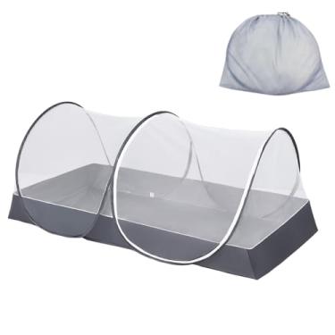 Imagem de Akiky Mosquiteiro pop-up para barraca de acampamento, grande rede mosquiteira dobrável para acampamento com fundo de malha para instalação gratuita - rede de malha dobrável portátil para cama de