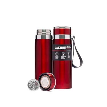 Imagem de Garrafa de Água Térmica Aço Inox 800ml Esporte Squeeze e Bebidas Quentes Café Camping Resistente com Vedação (Vermelho)