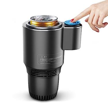 Imagem de Refrigerador de copo de carro premium 2 em 1, suporte de caneca portátil inteligente para copo de carro 12 V com aquecimento rápido para carro com proteção segura para viajantes de estrada