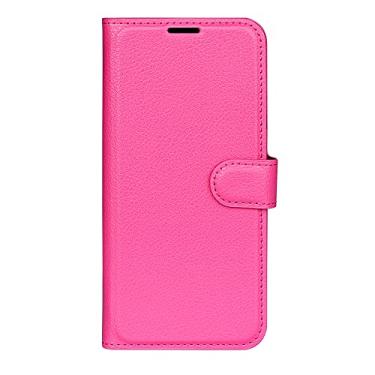 Imagem de XZDWH Capa de celular para Asus Zenfone 12 Ultra, couro PU com suporte para cartão de crédito, carteira fina flip com suporte, capa protetora para Asus 12 Ultra (rosa vermelha)