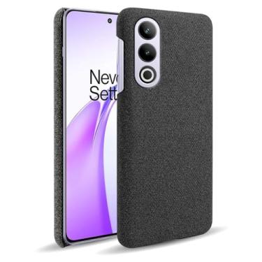 Imagem de Capa para Oneplus ACE 3V,Capa desenhada em lona,Case Protetora Ultrafina com Empunhadura Macia,Design em Tecido Antichoque e Antiarranhões-Black