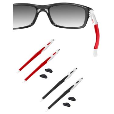Imagem de HILEEN Braços brancos de substituição para óculos Oakley Crosslink OX8027 OX8029 OX8030 OX8031 OX8033 OX3149 preto + vermelho
