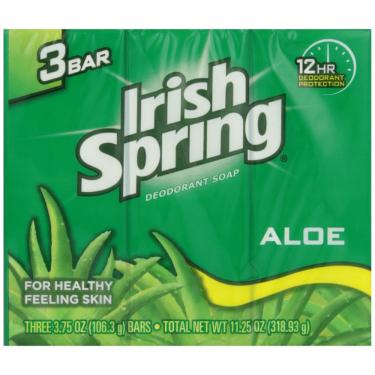 Imagem de Desodorante de banho Soap Irish Spring Bath Bar Aloe 110 ml, pacote com 3