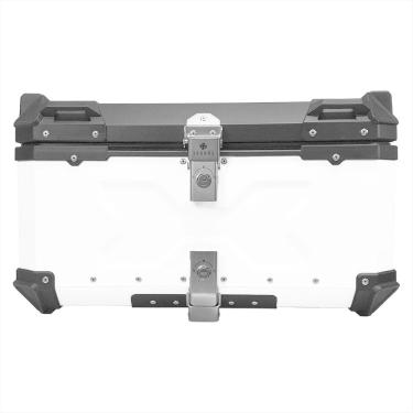 Imagem de Baú de Moto Traseiro Tronos 60L-T-X em Alumínio - Base Universal - 60 Litros - Forro em Couro Sintético - Branco