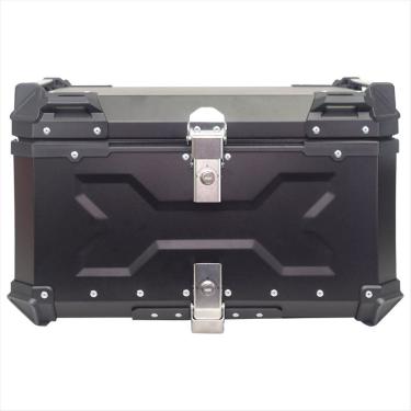 Imagem de Baú de Moto Traseiro Tronos 60L-T-X em Alumínio - Base Universal - 60 Litros - Forro em Couro Sintético - Preto