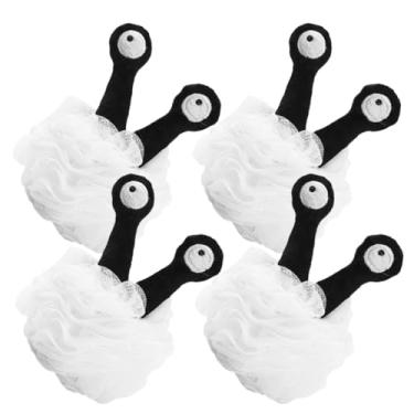 Imagem de SAFIGLE Conjunto De 4 Esponjas De Banho Bucha Vegetal Em Formato De Animal De Desenho Animado Esponja De Lavagem Macia Mulheres E Homens Corda De Pendurar Incluída