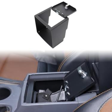 Imagem de SAFECenter Console cofre compatível com Ford Ranger 2015 2016 2017 2018 2019 2020 2021 2022 acessórios interiores, cofre de bloqueio de braço com cadeado de 3 dígitos, preto