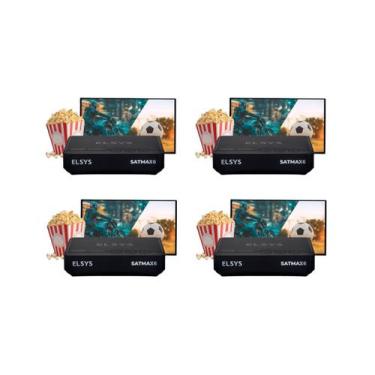 Imagem de Kit 4 receptores de tv via satelite elsys sat hd - satmax6