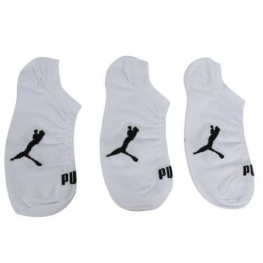 Imagem de Kit Meia Sapatilha Invisível Puma 2745.001.2.999 Três Meias Brancas