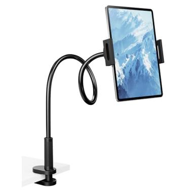 Imagem de Klsniur Suporte de tablet pescoço de ganso para cama, braçadeira ajustável para tablet de braço flexível compatível com iPad Air Mini | Galaxy Tabs | Kindle Fire | Switch ou outros dispositivos de 4,7