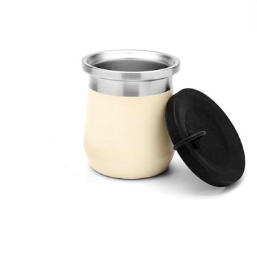Imagem de BALIBETOV Cabaça de Erva Mate – Copo de Erva Mate de Aço Inoxidável de 266 ml com Isolamento de Parede Dupla, Base Antiderrapante, Tampa de Silicone à Prova de Derramamento – Mate Argentino – Canecas
