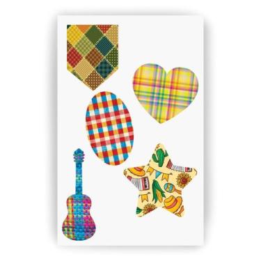 Imagem de Retalho Remendo Tecido Adesivo Roupa Festa Junina 5 Adesivos - Efd Col