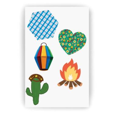 Imagem de Retalho Remendo Tecido Adesivo Roupa Festa Junina 5 Adesivos - Efd Col