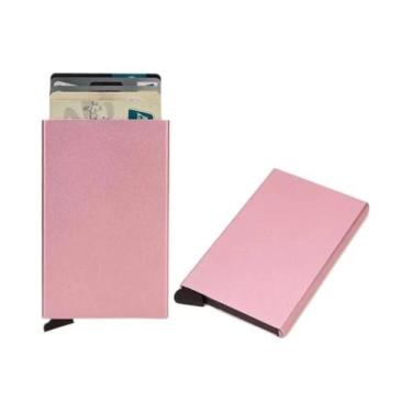 Imagem de Carteira Minimalista de Metal RFID para Homens - Porta Cartões Fino e 