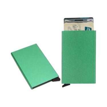 Imagem de Carteira Minimalista de Metal RFID para Homens - Porta Cartões Fino e 