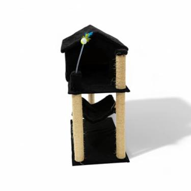Imagem de Arranhador Para Gato Casinha Com Rede 2 Andares Luxo (Preto)