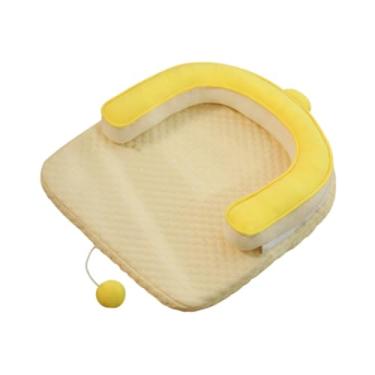 Imagem de Gralara Casa de gato de esteira de resfriamento de cachorro, confortável portátil u forma gatinho de estimação almofada de resfriamento para caixas sofá