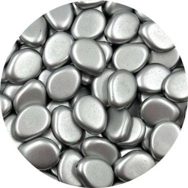 Imagem de Miçanga Passante Oval Chato 24x18mm Prata 10pçs 23g - Macall