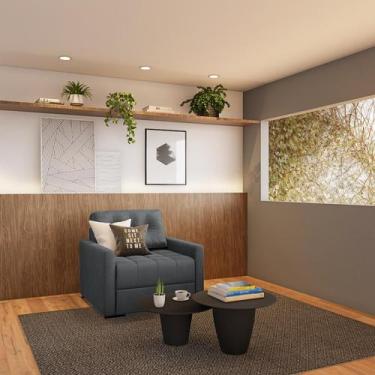 Imagem de Sofá-Cama Solteiro Miguel Veludo Cinza - Mobly