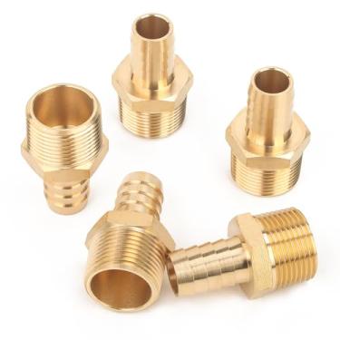 Imagem de LTWFITTING Acoplador/conector de mangueira de latão farpado macho NPT 5/8" x 3/4" macho NPT pacote de 5 HF39189505