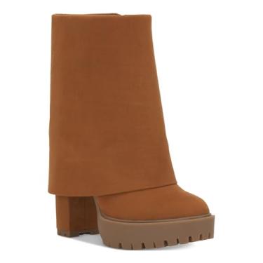 Imagem de Bota feminina INC Acelina de camurça sintética com punho, Cognac Mc, 35