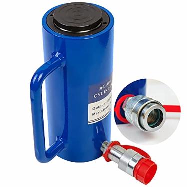 Imagem de AMZCNC Cilindro Hidráulico De 30 Toneladas, Ação Simples, Curso 6 Polegadas, Macaco Elevação, Cilindros Elevação Portáteis Simples Com Polegadas