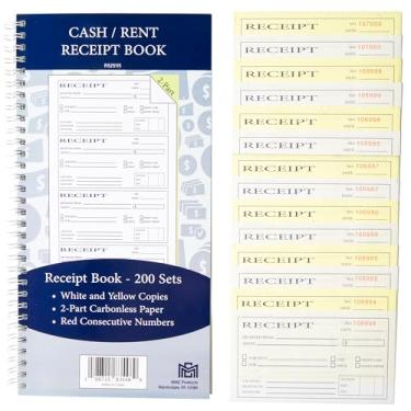Imagem de Livro de recibos de dinheiro e aluguel - 200 conjuntos de recibos - 2 partes de papel sem carbono - ideal para pequenas empresas e proprietários