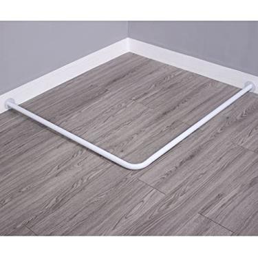 Imagem de Haste De Cortina De Vestir De Varejo - Haste De Metal Para Montagem Na Parede - Prateleira De Canto Em Forma De L - Haste De Cortina De Chuveiro, Black, 90x90cm