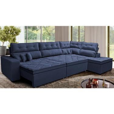 Imagem de Sofá de Canto Retrátil e Reclinável Direito 3,00x2,36m Molas Cama inBox Espanha. Velusoft