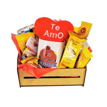 Imagem de Cesta de Café da Manhã Romântica, Presente Mimo Dia Dos Namorados (Te Amo Infinito)