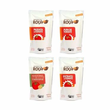 Imagem de Kit 4 Molho de Tomate Bendita Roça: Tradicional, Extrato, Purê, Passata