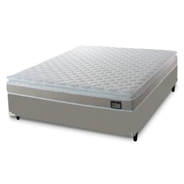 Imagem de Cama Box Casal Colchão De Espuma D33 Millenium Pillow Top 138x188x57cm Bege Bege