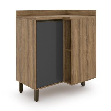 Imagem de Balcao Confort 86 Cm 1 Porta Canto Com Nicho Cinamomo grafite Batrol Cinamomo grafite