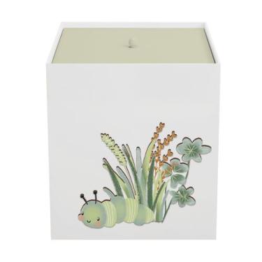 Imagem de Lixeira Kit Higiene MDF com Tampa Quarto Bebê Patinhos - Neném na Nuve