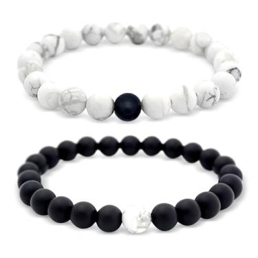 Imagem de Lucky Feather Braceletes para casais de longa distância Relacionamentos - Um lembrete de amor e força durante o tempo e distância ao lado (2 peças) Presentes para casais