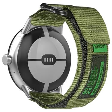 Imagem de SMITHA Compatível com relógio Google Pixel/Pixel 2/Pixel 3, pulseira de relógio de argola e laço, pulseira militar para relógio inteligente Google