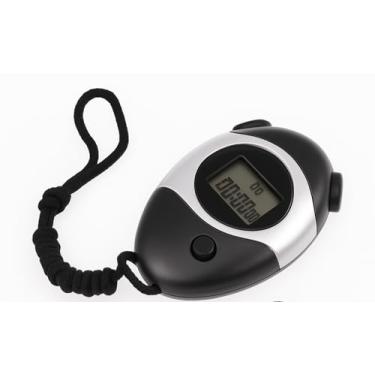 Imagem de Cronômetro Digital Profissional Display LCD Para diversos tipos de esportes Preto e Prata