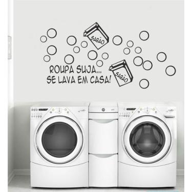 Imagem de Adesivo Decorativo de Parede Sabão e Bolhas para Lavanderia - Gaudesiv