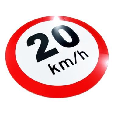 Imagem de Placa de Sinalização, Velocidade, Condomínio, 20km/h, 40cm, em ACM 3mm (alumínio composto)