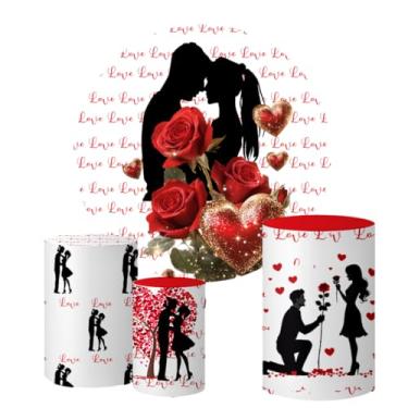 Imagem de Trio Capas Cilindro + Painel Redondo 1,50m Dia dos Namorados (K1DNA016)
