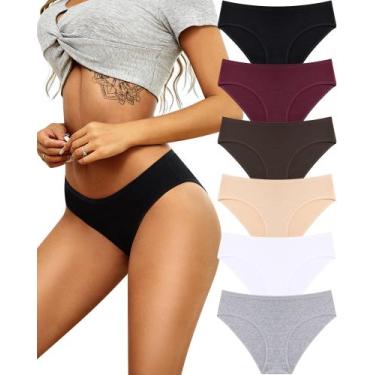 Imagem de Roupa íntima feminina ALL OF SHE, calcinha hipster de algodão, pacote 